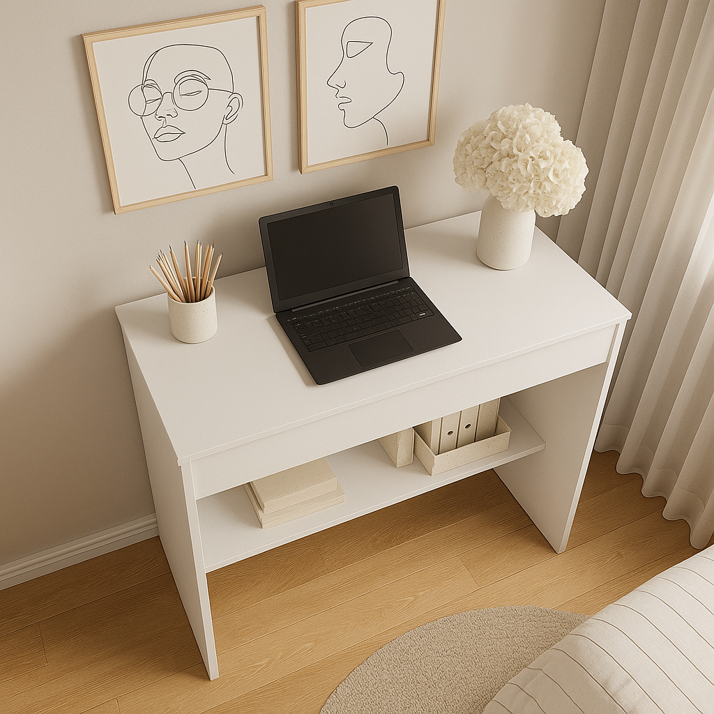 Mesa Computador Multiuso Escritório 1 Gaveta Prateleira Mais Vendida