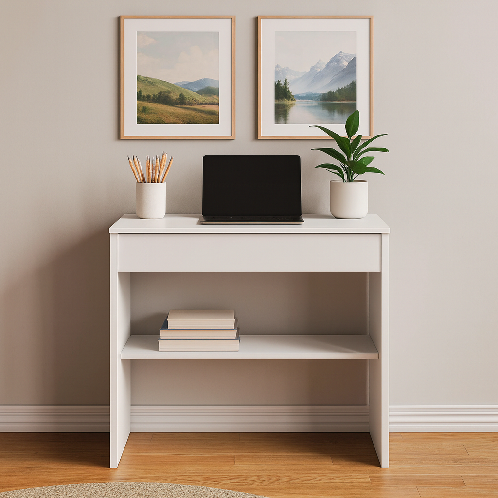 Mesa Computador Multiuso Escritório 1 Gaveta Prateleira Mais Vendida