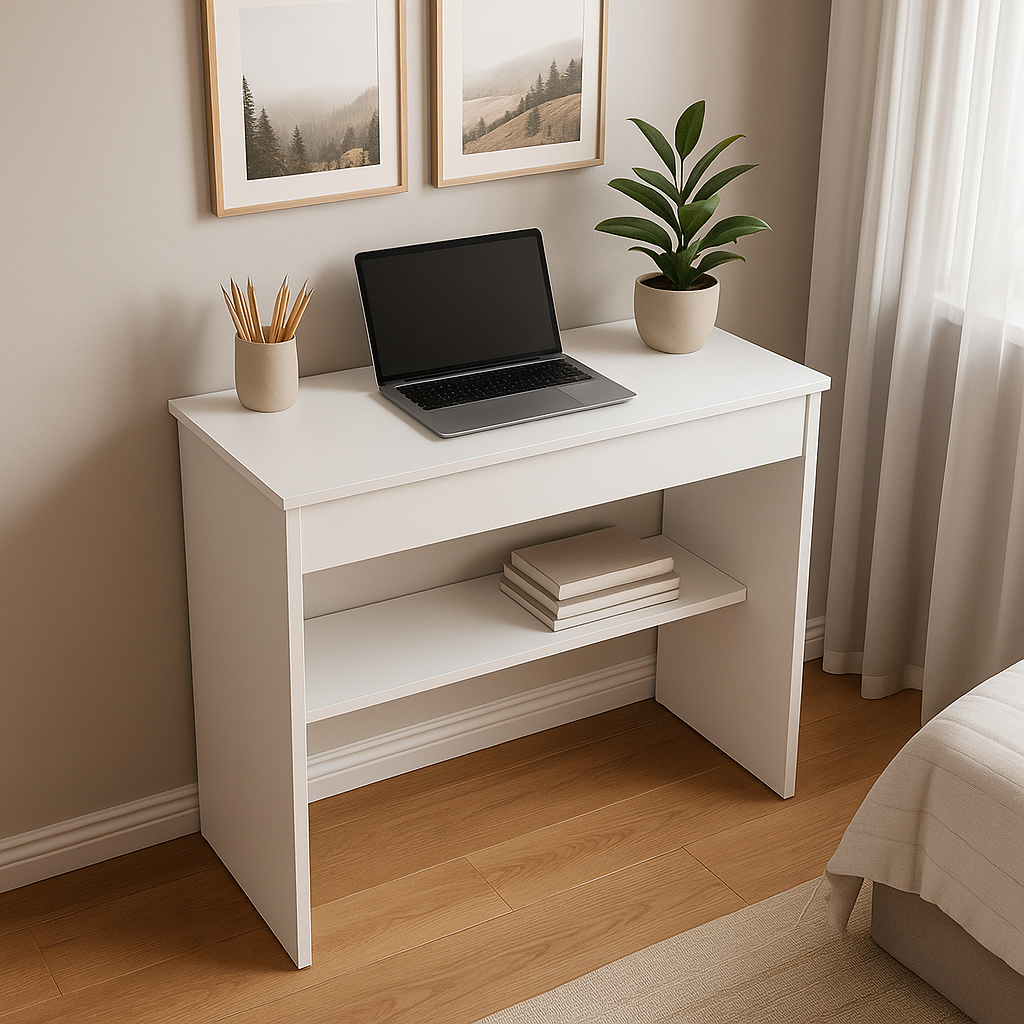 Mesa Computador Multiuso Escritório 1 Gaveta Prateleira Mais Vendida