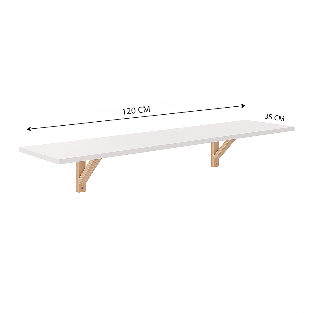 Mesa Suspensa Em Mdf Branco Estudos Home Office Computador 120cm