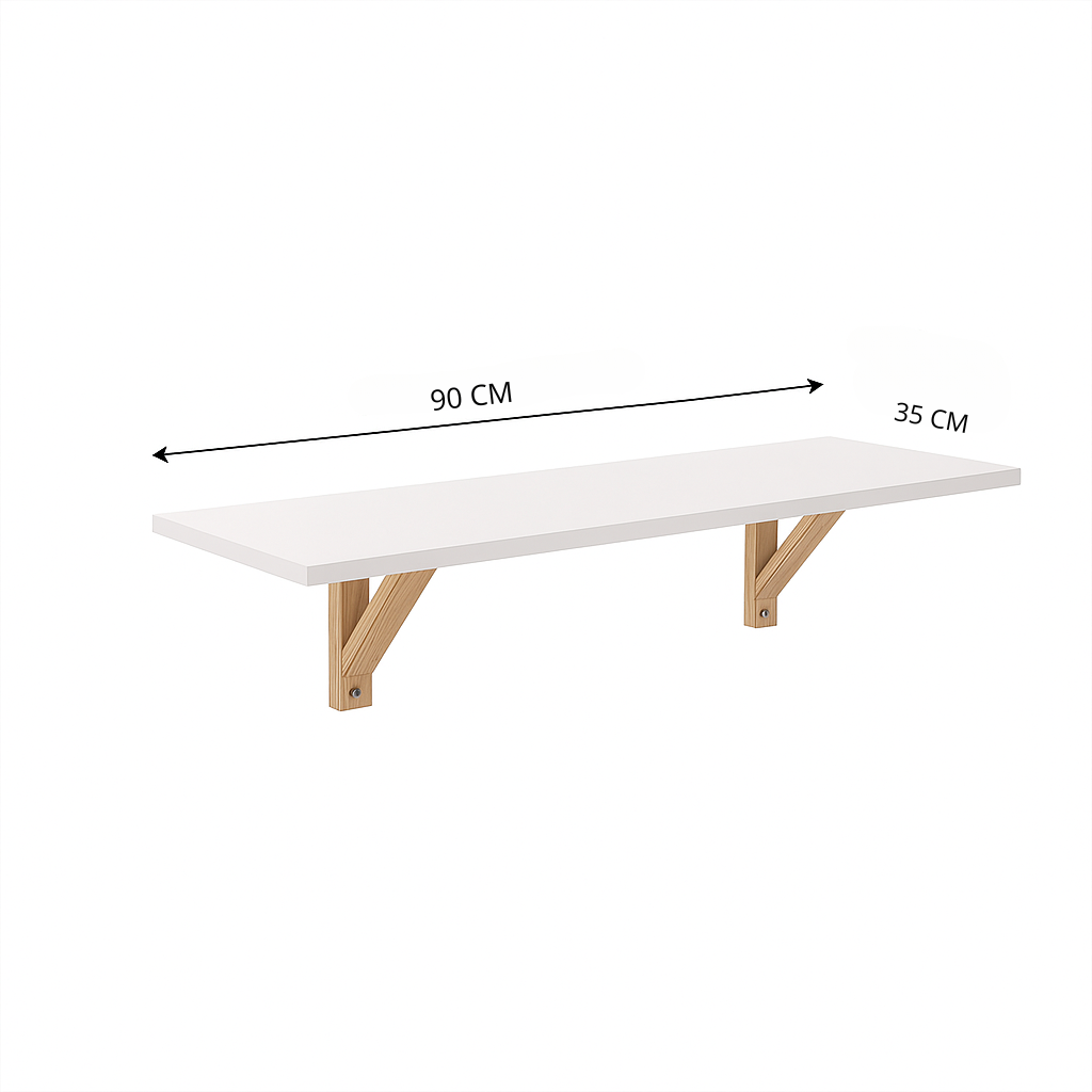 Mesa Suspensa Em Mdf Branco Estudos Home Office Computador 90cm