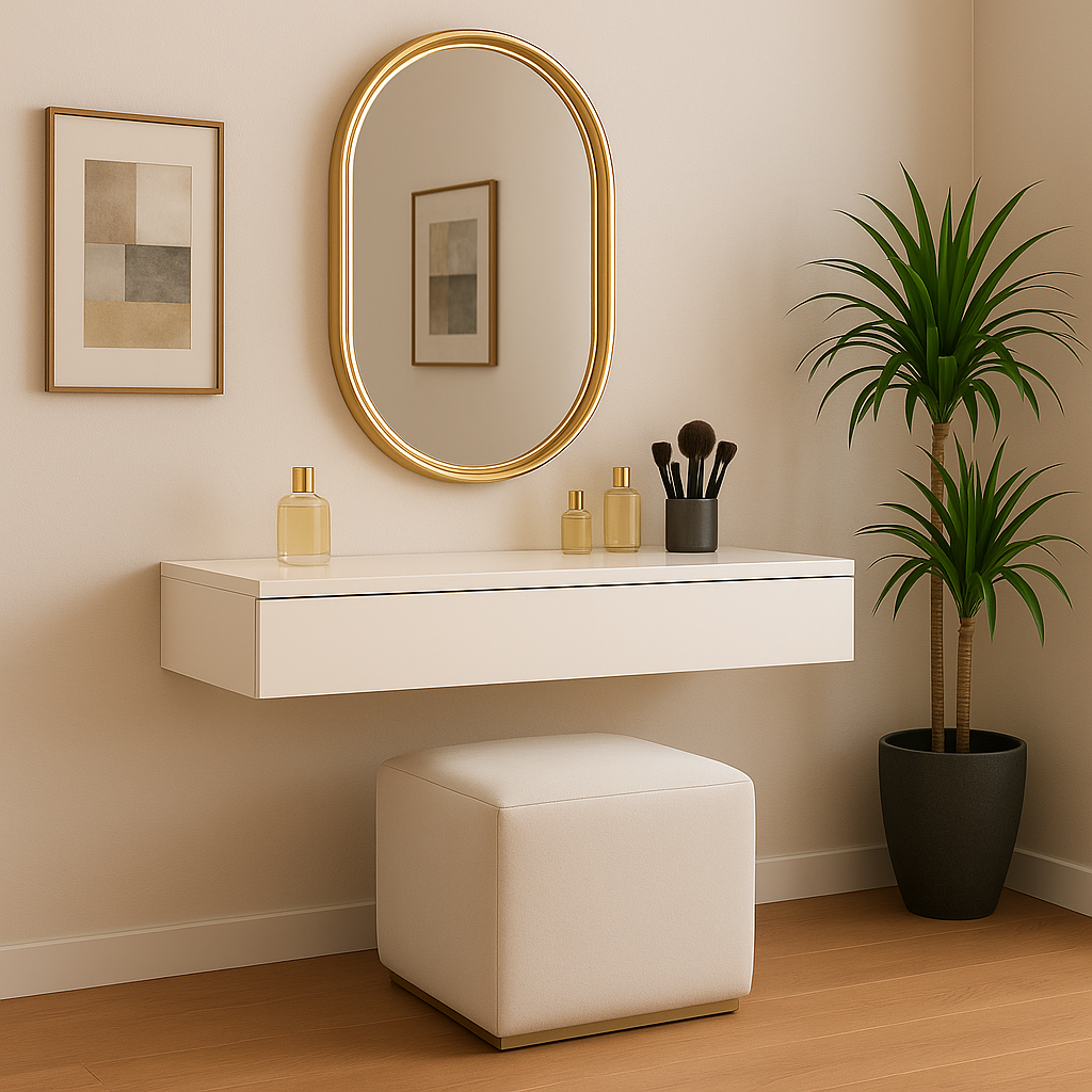 Penteadeira Com Gaveta 100CM Console Camarim Com Corrediças Metalicas