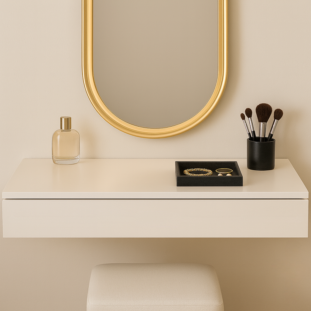 Penteadeira Com Gaveta 100CM Console Camarim Com Corrediças Metalicas