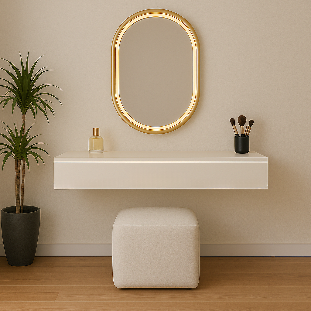 Penteadeira Com Gaveta 100CM Console Camarim Com Corrediças Metalicas