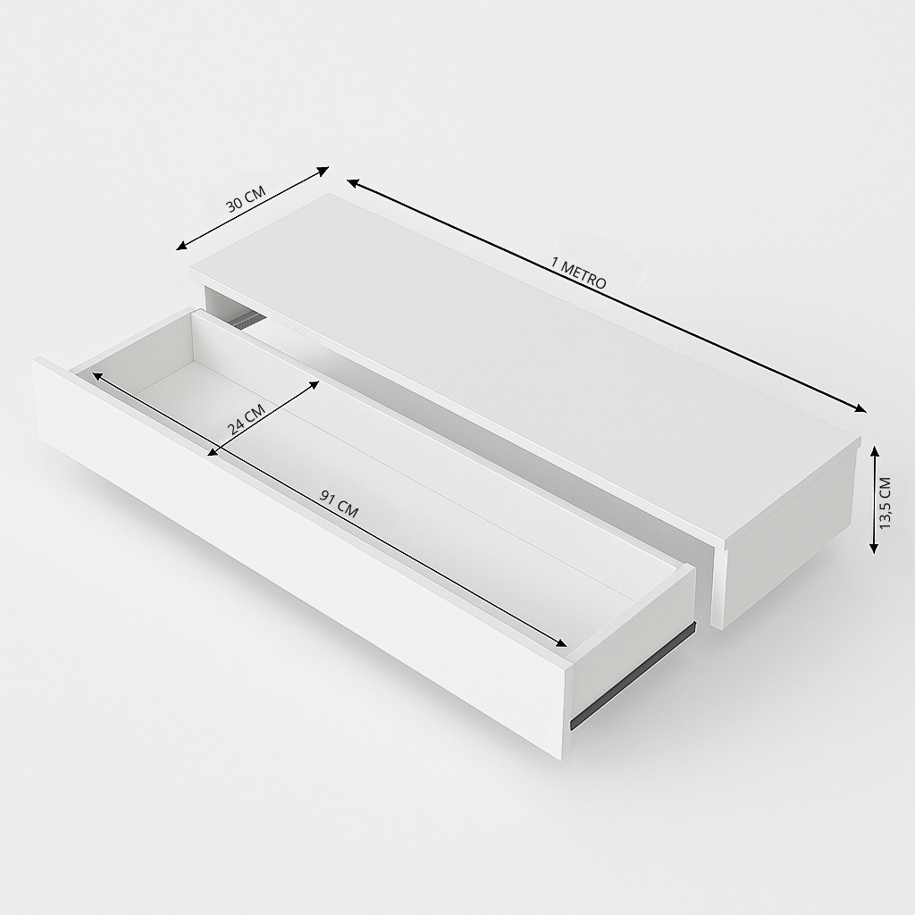 Penteadeira Com Gaveta 100CM Console Camarim Com Corrediças Metalicas