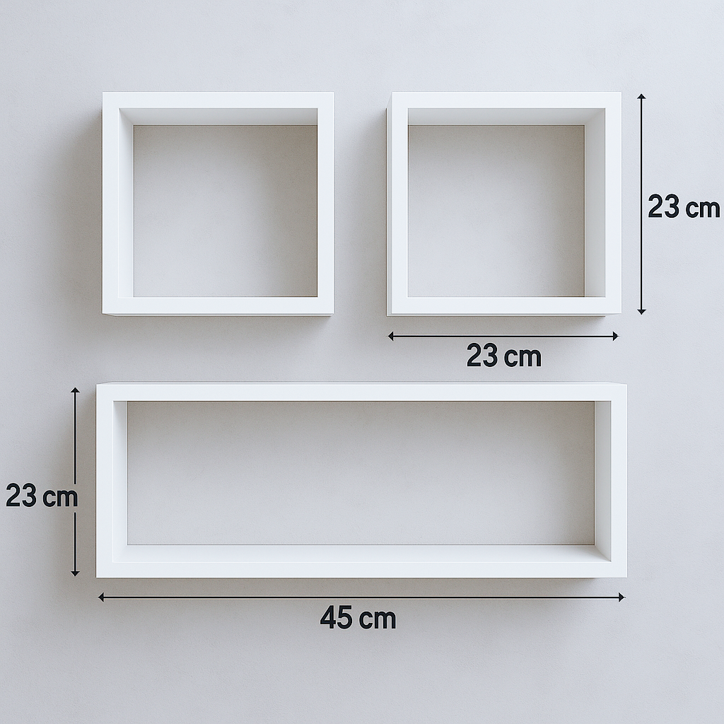 Kit 3 Prateleiras Nicho Retangular para Decoração