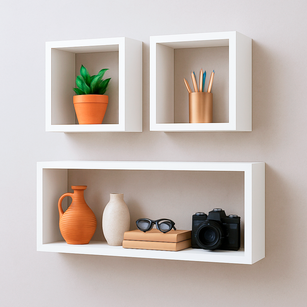 Kit 3 Prateleiras Nicho Retangular para Decoração