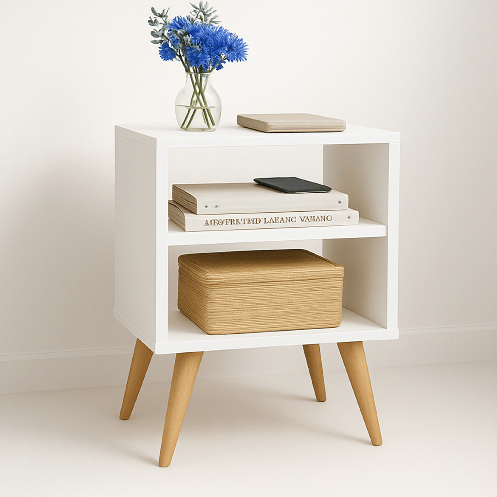 Mesa de Cabeceira Retro para Quarto Casal ou Solteiro Nicho Decoração Criado Nix