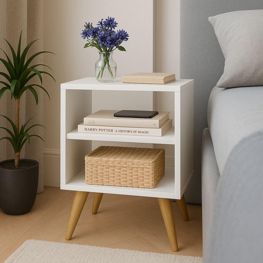 Mesa de Cabeceira Retro para Quarto Casal ou Solteiro Nicho Decoração Criado Nix