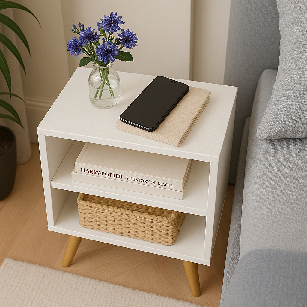 Mesa de Cabeceira Retro para Quarto Casal ou Solteiro Nicho Decoração Criado Nix