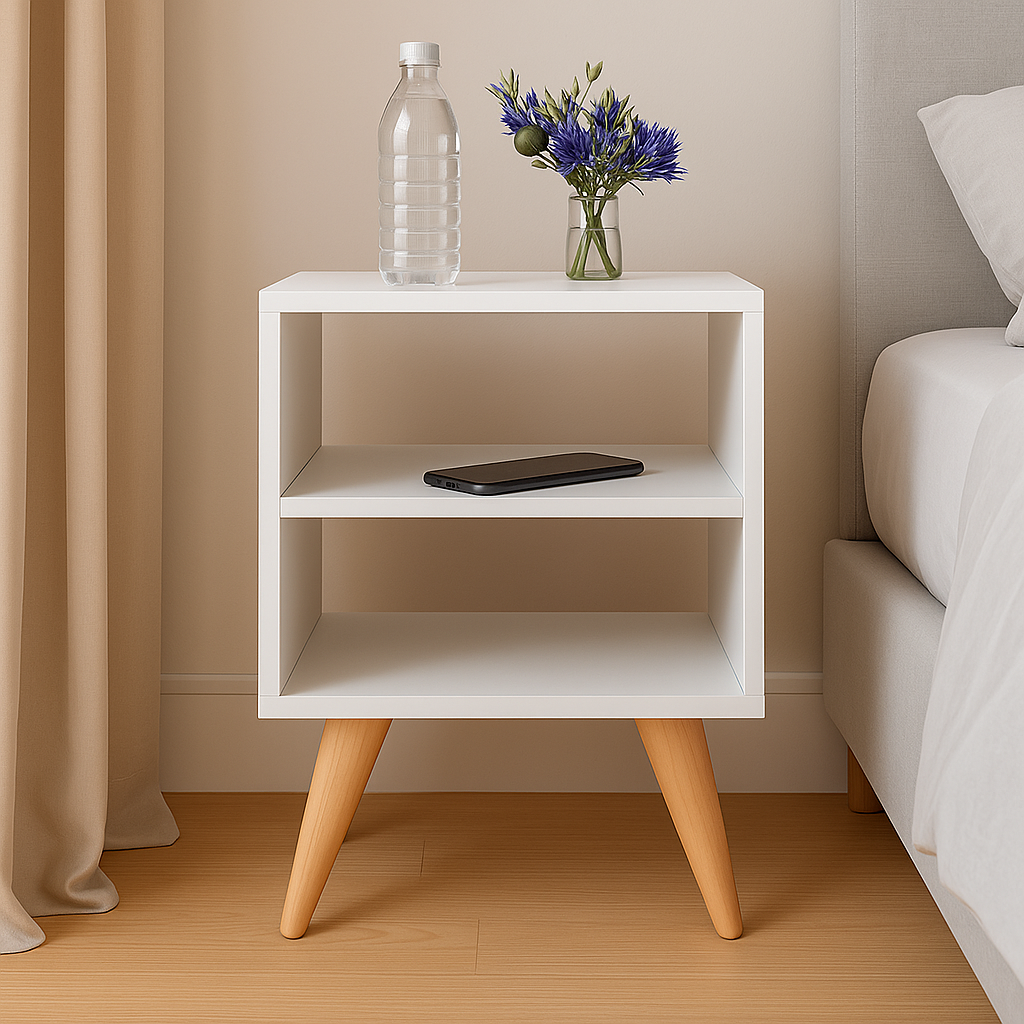 Mesa de Cabeceira Retro para Quarto Casal ou Solteiro Nicho Decoração Criado Nix