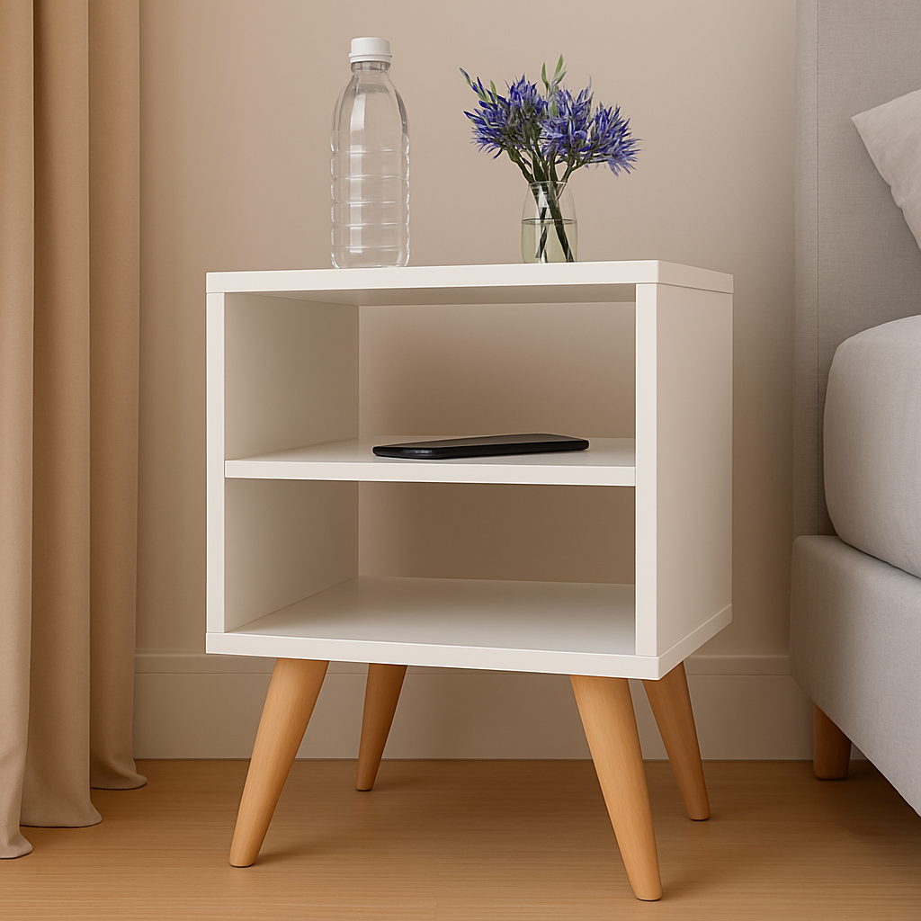 Mesa de Cabeceira Retro para Quarto Casal ou Solteiro Nicho Decoração Criado Nix