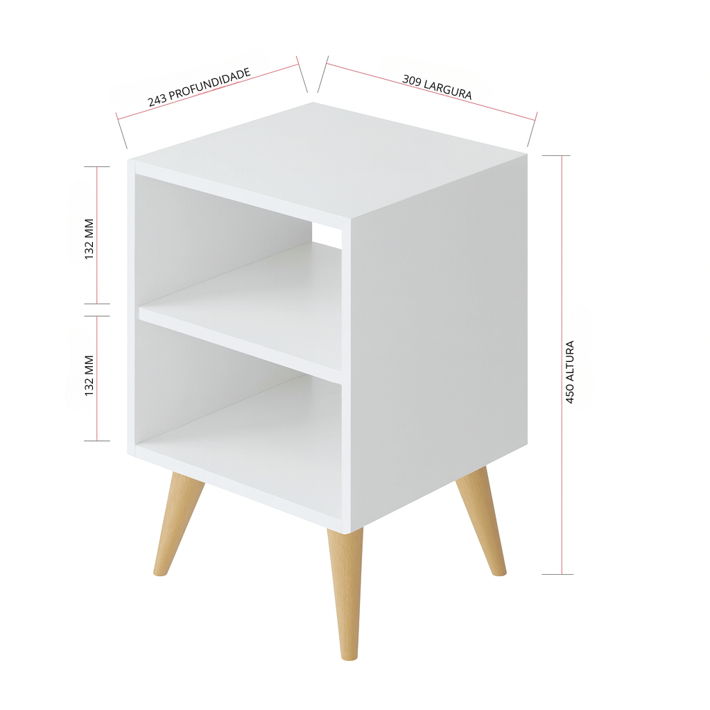 Mesa de Cabeceira Retro para Quarto Casal ou Solteiro Nicho Decoração Criado Nix