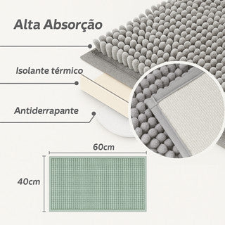 Tapete de Banheiro 40 x 60 Antiderrapante Microfibra Bolinha Macarrão Azul