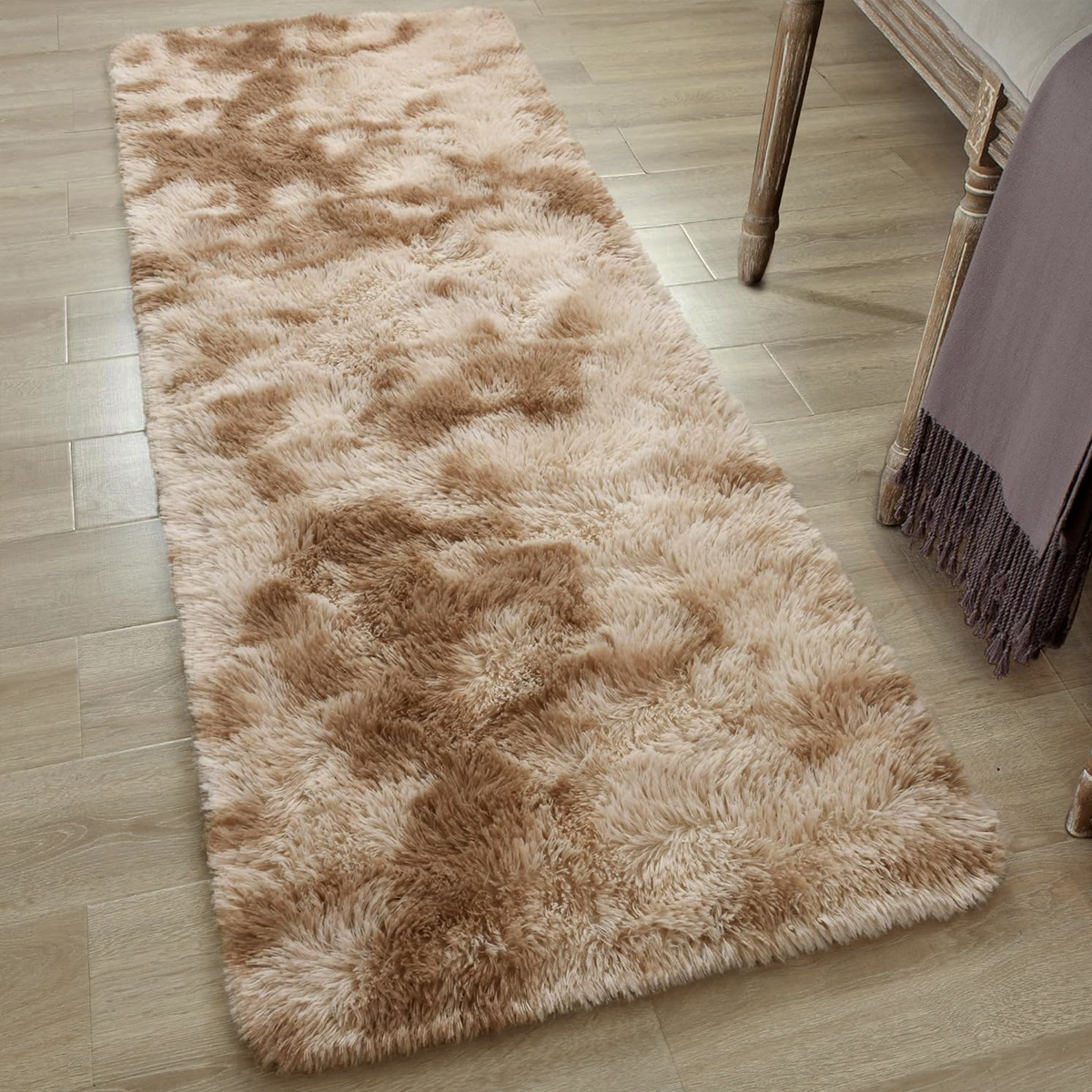 Tapete Passadeira 0,60 x 2,00 Felpudo Bege Mesclado