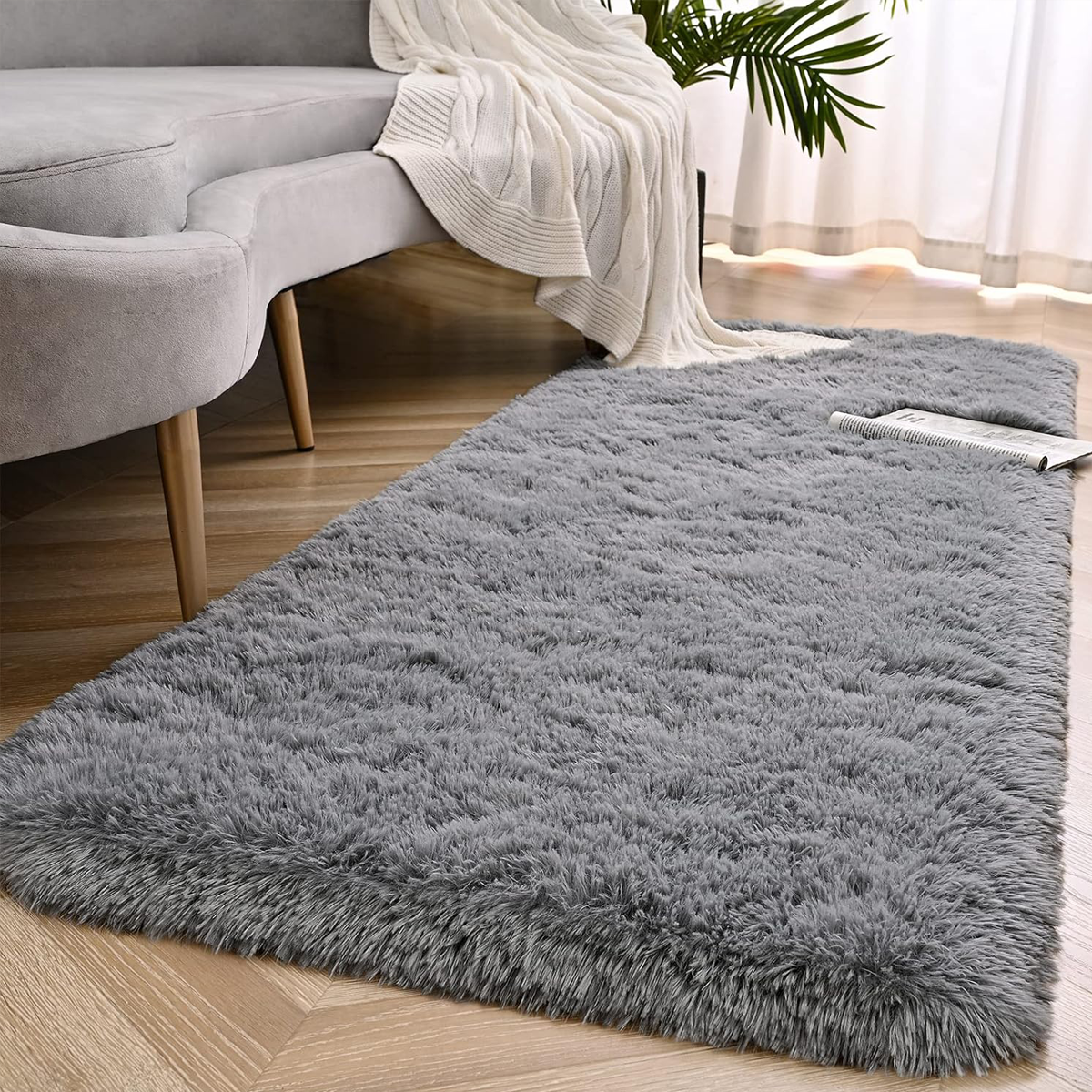 Tapete Passadeira 0,60 x 2,00 Felpudo Cinza