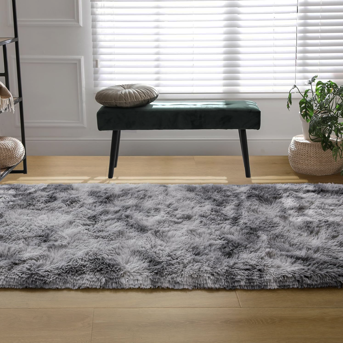 Tapete Passadeira 0,60 x 2,00 Felpudo Cinza Mesclado