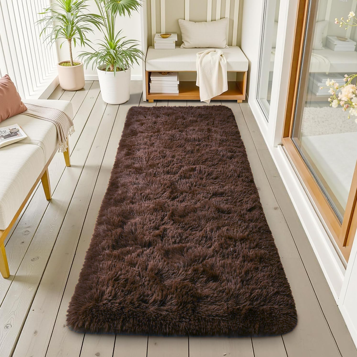 Tapete Passadeira 0,60 x 2,00 Felpudo Chocolate