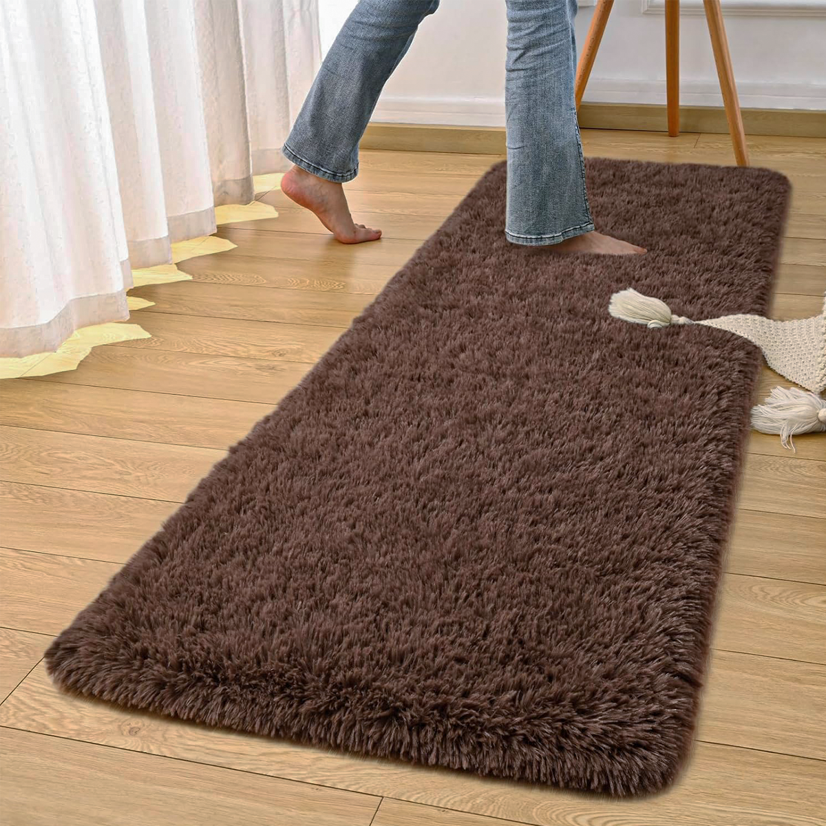 Tapete Passadeira 0,60 x 2,00 Felpudo Chocolate