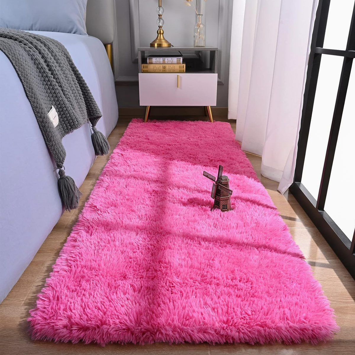 Tapete Passadeira 0,60 x 2,00 Felpudo Pink