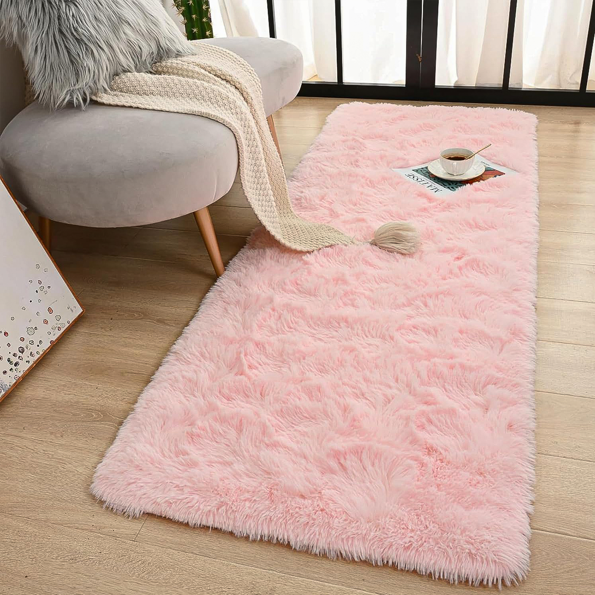 Tapete Passadeira 0,60 x 2,00 Felpudo Rosa