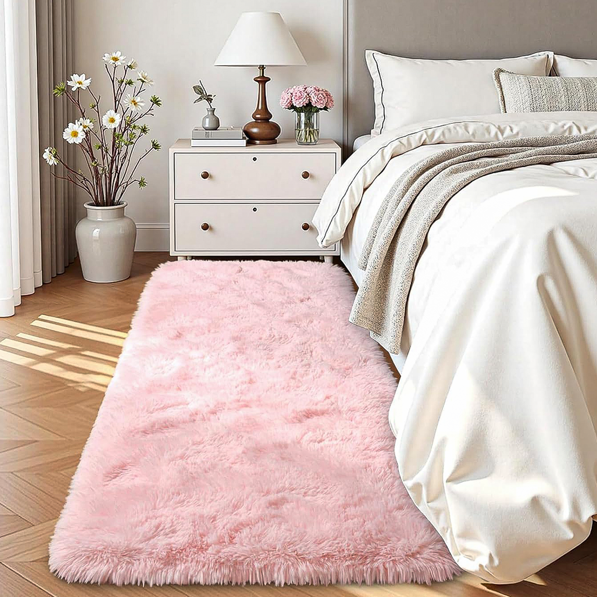 Tapete Passadeira 0,60 x 2,00 Felpudo Rosa