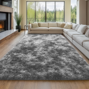 Tapete 4,00x2,00 Peludo Felpudo Sala E Quarto Cores Cinza Mesclado