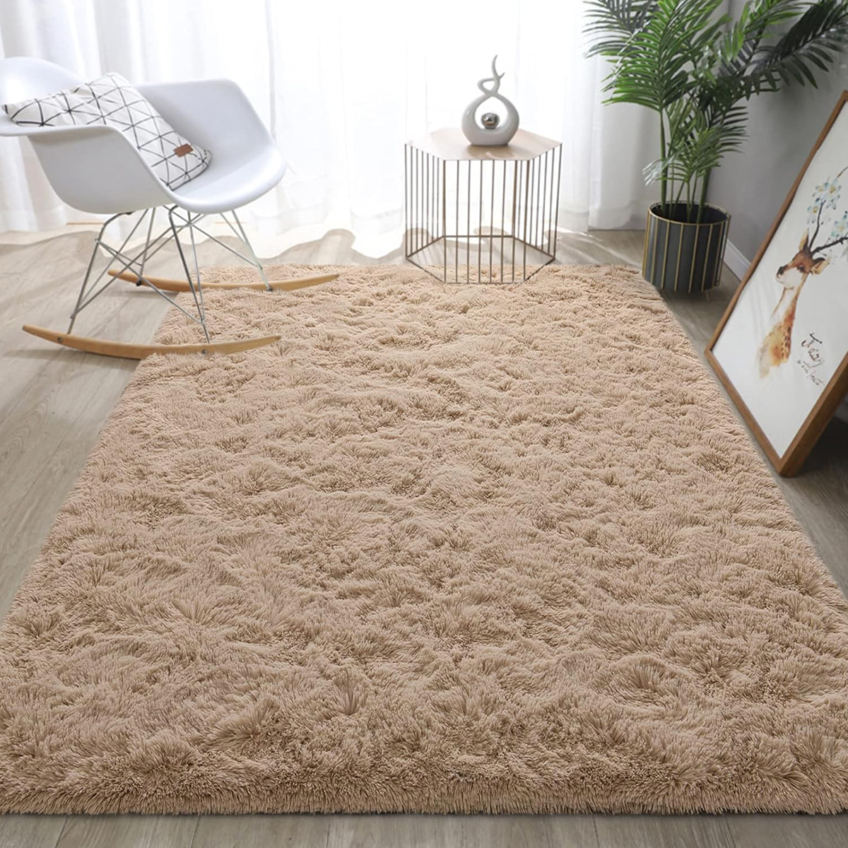 Tapete Felpudo 1,50 x 2,00 Sala Quarto Bege