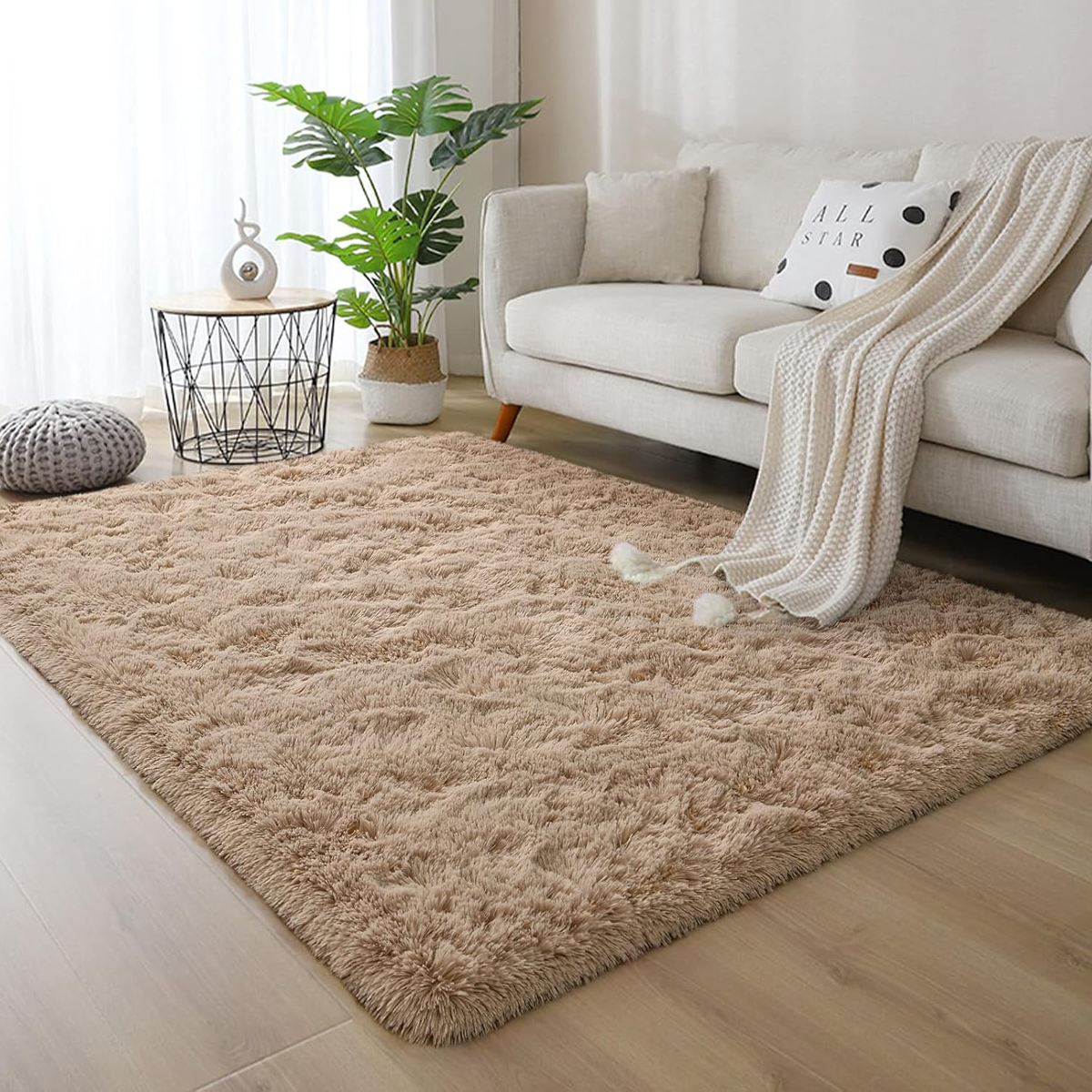 Tapete Felpudo 1,00 x 1,50 Sala Quarto Bege
