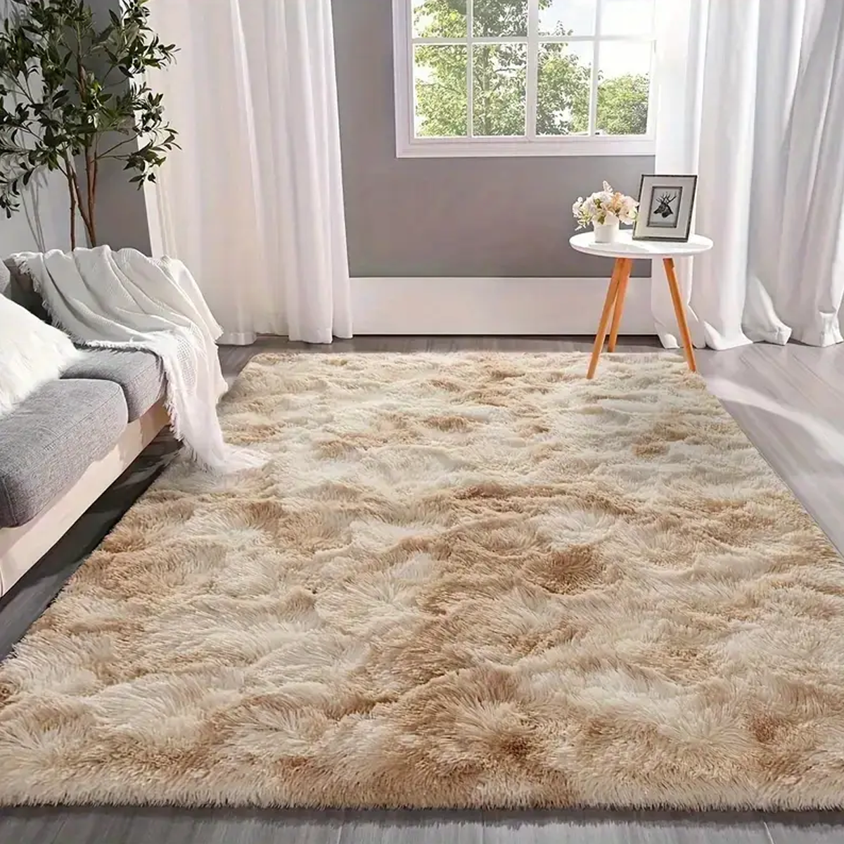 Tapete Felpudo 1,00 x 1,50 Sala Quarto Bege Mesclado