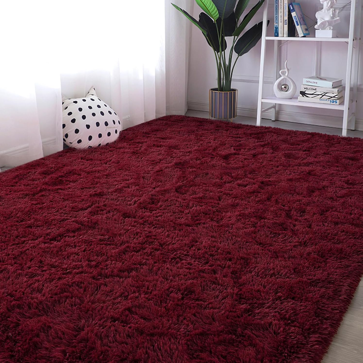 Tapete Felpudo 1,50 x 2,00 Sala Quarto Bordô