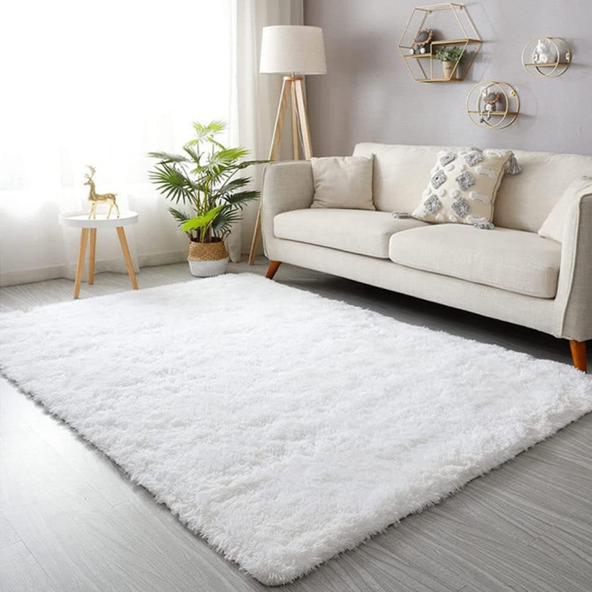 Tapete Felpudo 1,00 x 1,50 Sala Quarto Branco