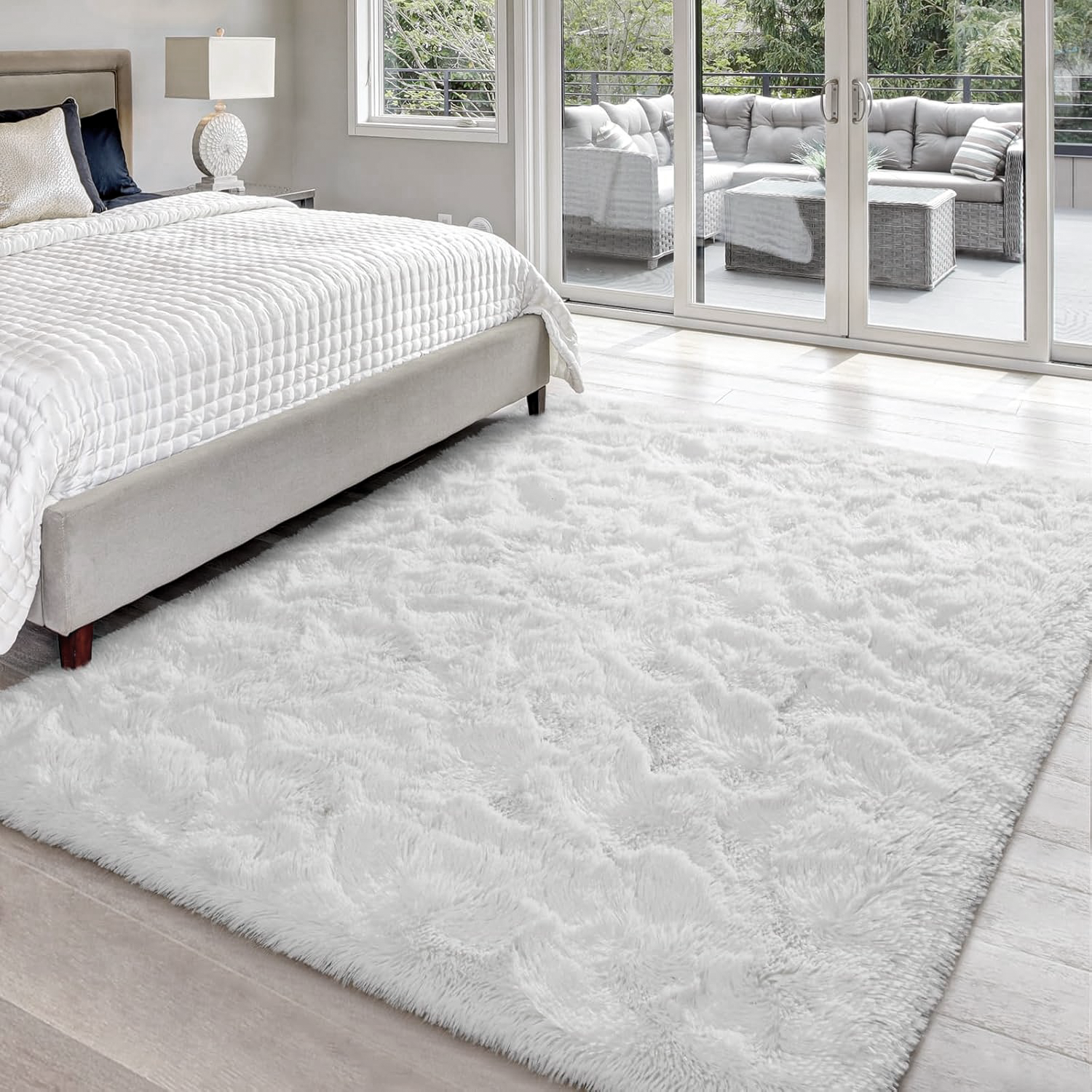 Tapete Felpudo 1,00 x 1,50 Sala Quarto Branco