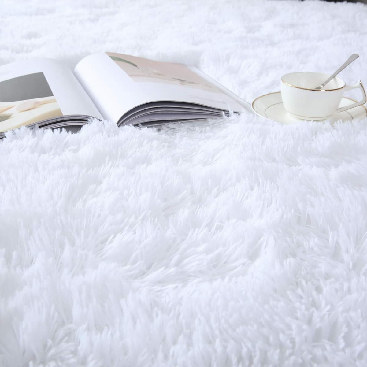 Tapete 4,00x2,00 Peludo Felpudo Sala E Quarto Cores Branco