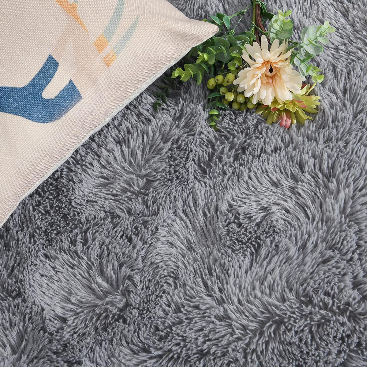 Tapete Felpudo 1,50 x 2,00 Sala Quarto Cinza