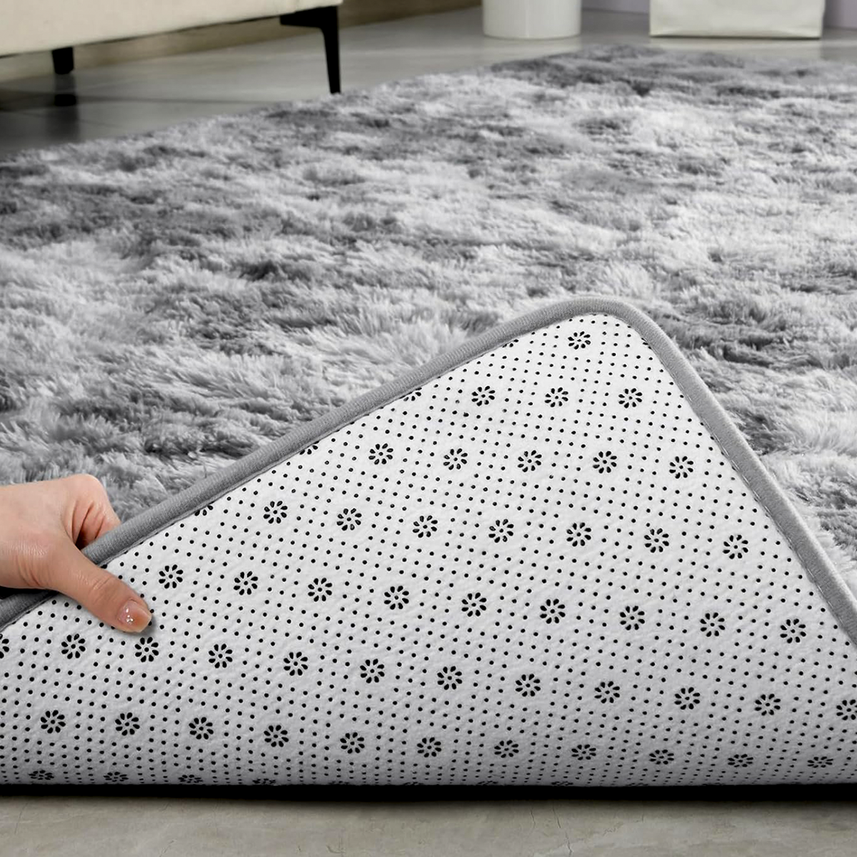 Tapete 4,00x2,00 Peludo Felpudo Sala E Quarto Cores Cinza Mesclado