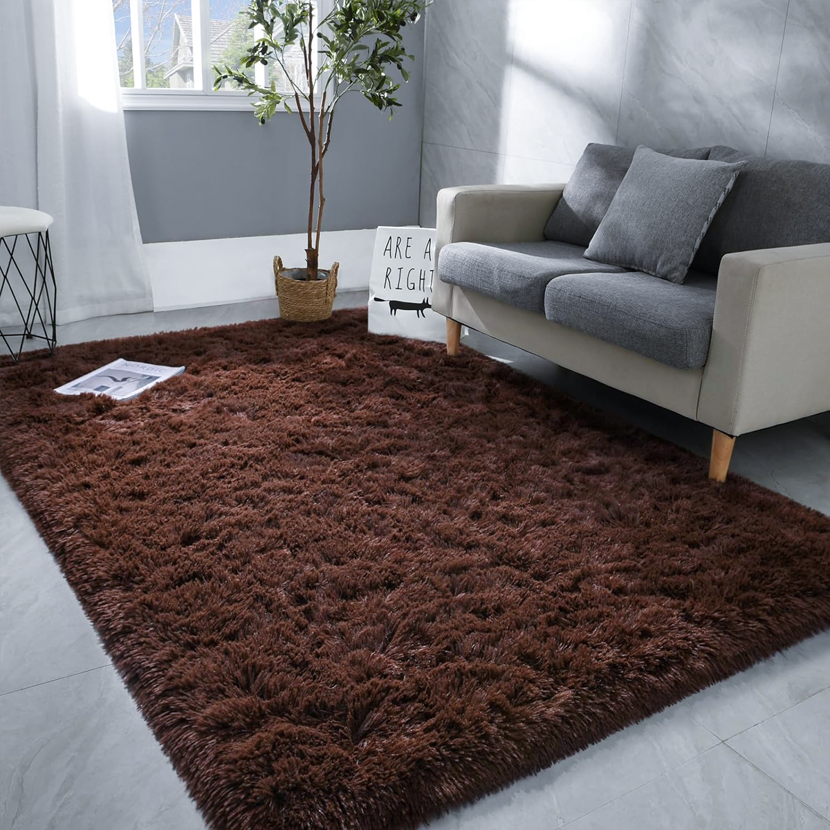 Tapete Felpudo 1,00 x 1,50 Sala Quarto Chocolate