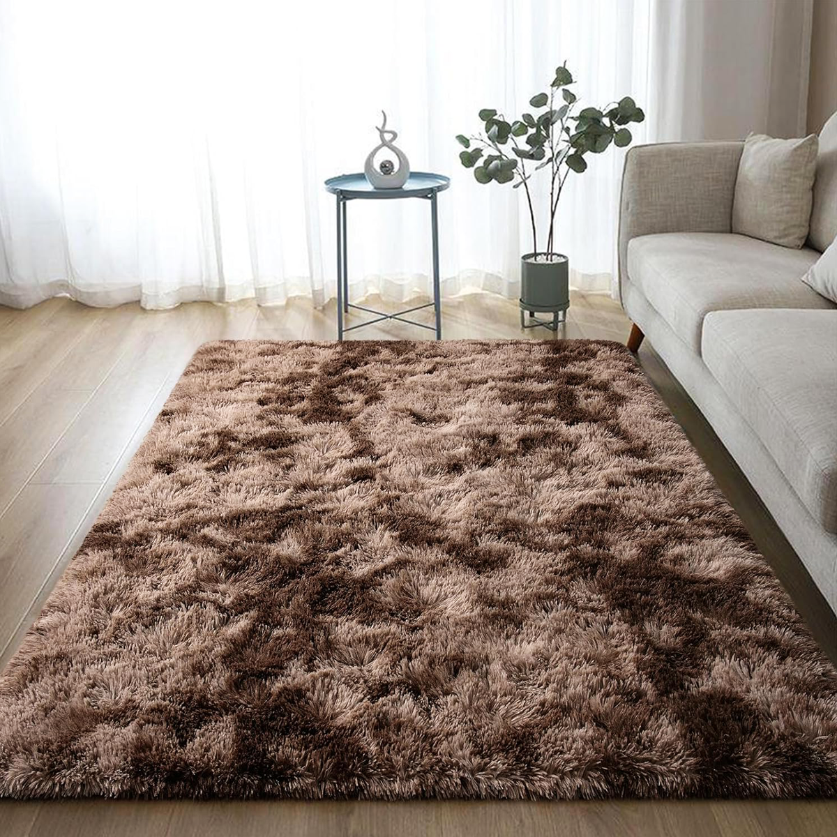 Tapete Felpudo 1,00 x 1,50 Sala Quarto Marrom Mesclado