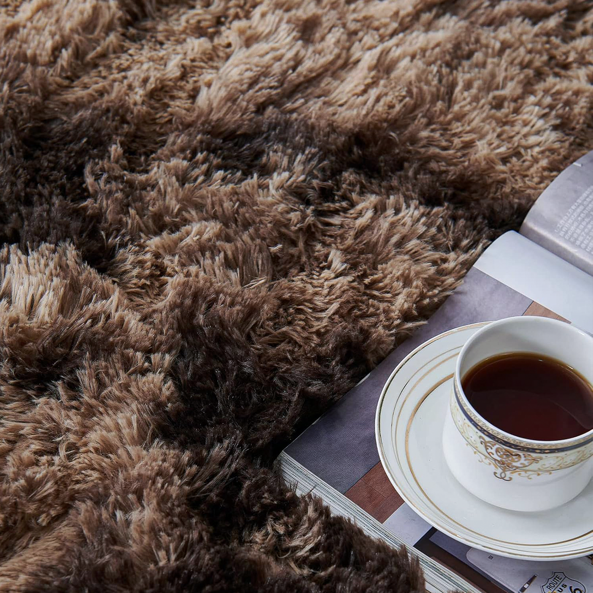 Tapete Passadeira 0,60 x 2,00 Felpudo Marrom Mesclado