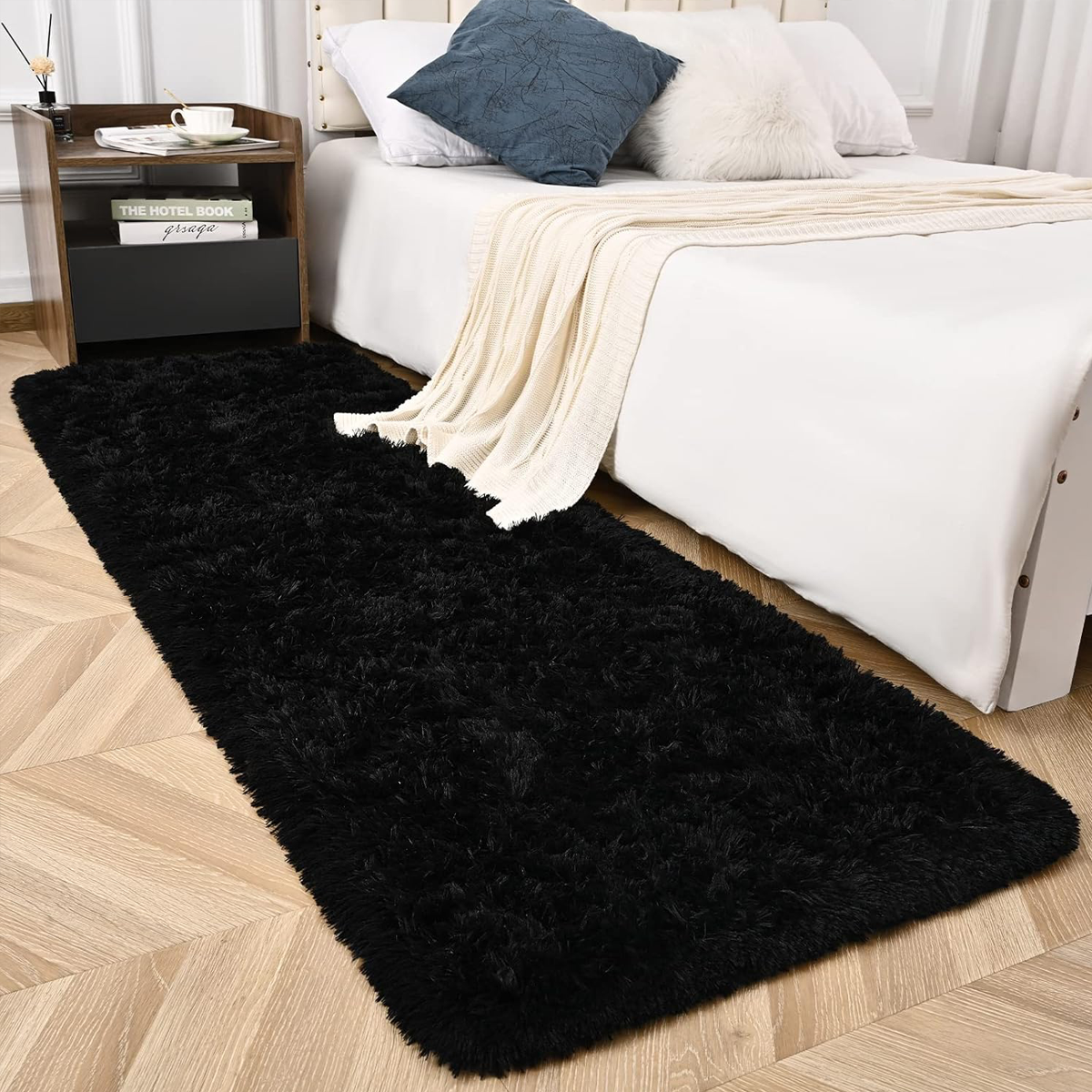 Tapete Passadeira 0,60 x 2,00 Felpudo Preto