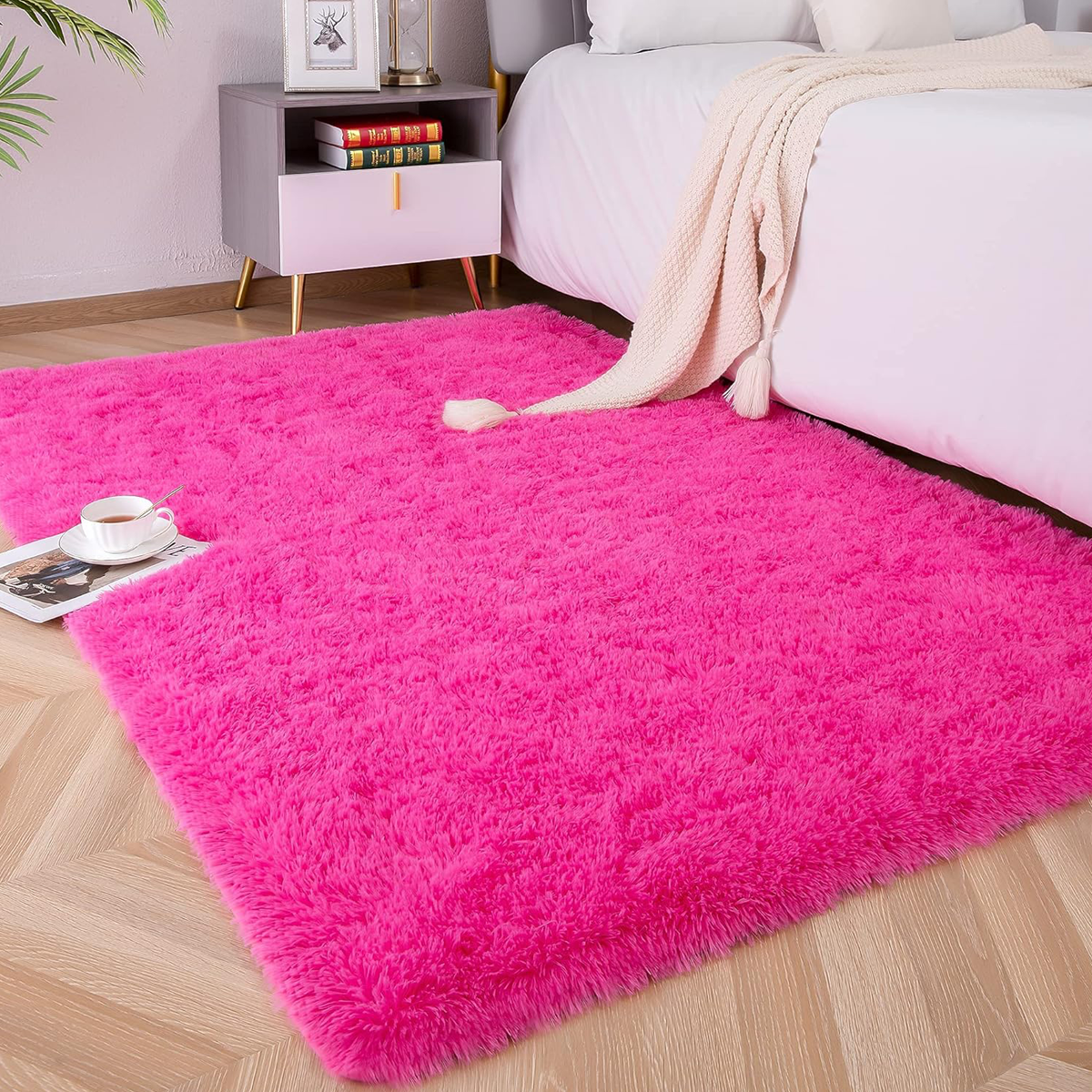 Tapete Felpudo 1,00 x 1,50 Sala Quarto Pink