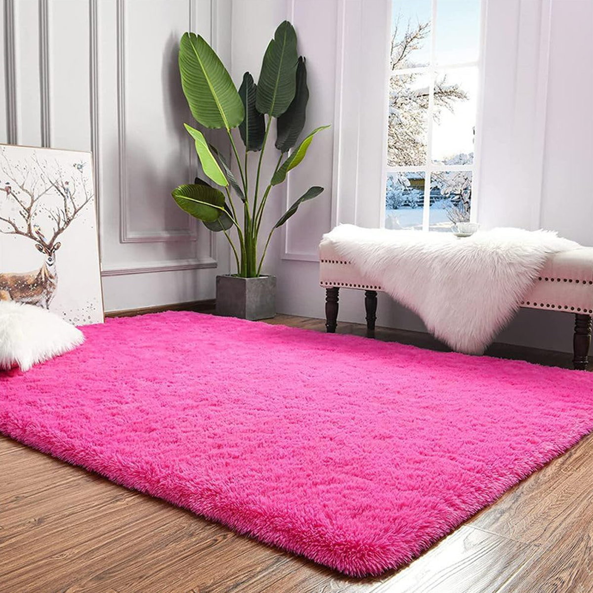 Tapete Felpudo 1,50 x 2,00 Sala Quarto Pink