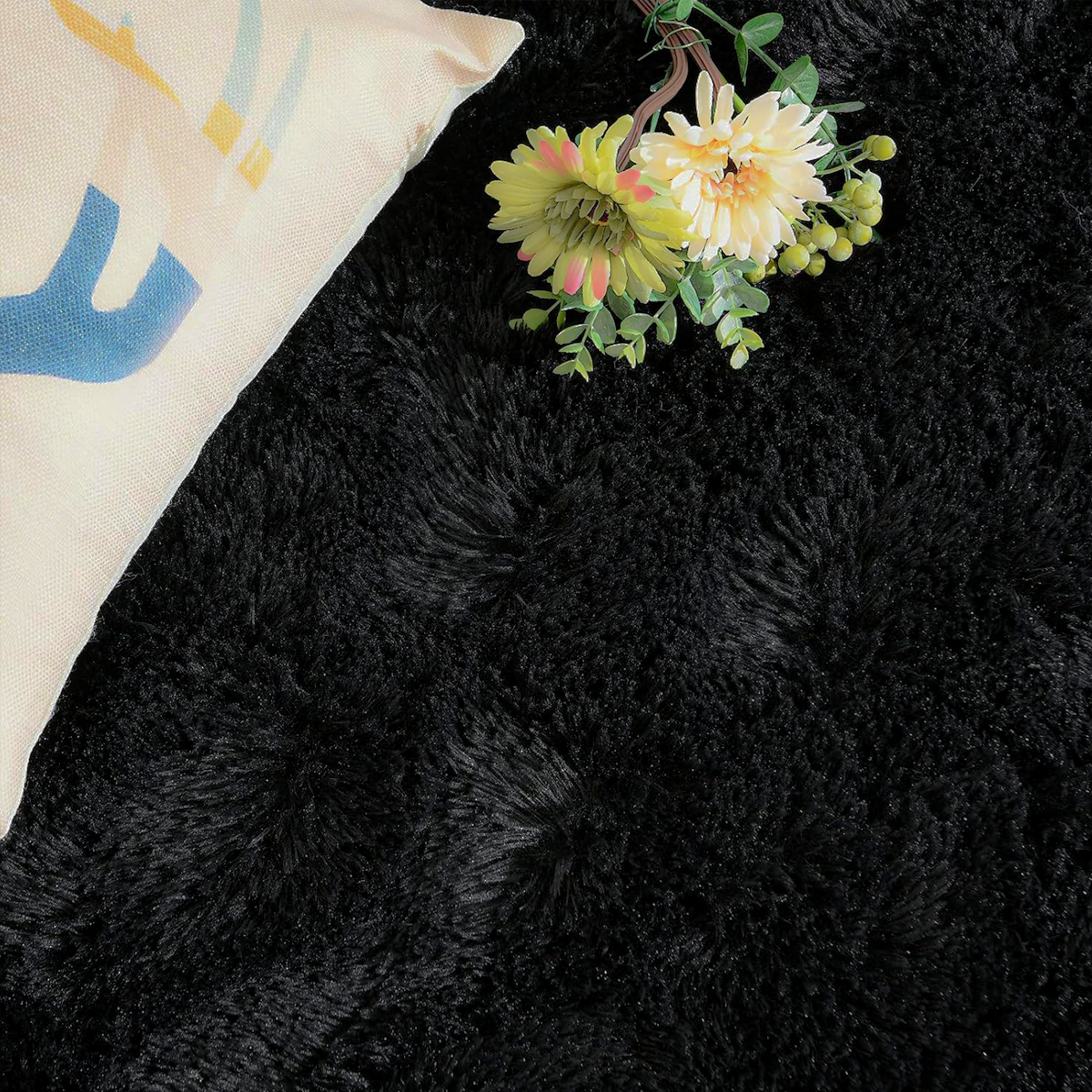 Tapete Felpudo 1,50 x 2,00 Sala Quarto Preto