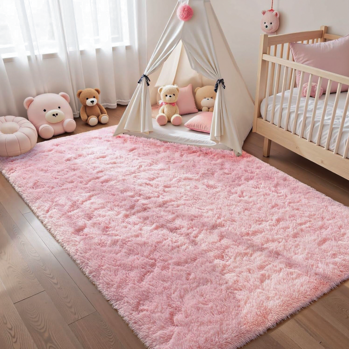 Tapete Felpudo 1,50 x 2,00 Sala Quarto Rosa
